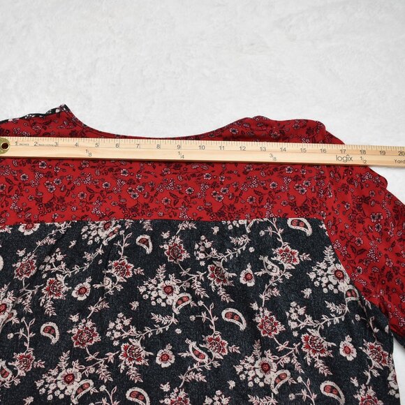 Knox Rose Black and Red Floral Blouse - Picture 16 of 16